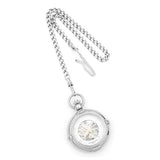 Charles Hubert Chrome Finish Brass 2-Photo Insert Pocket Watch