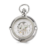 Charles Hubert Chrome Finish Brass 2-Photo Insert Pocket Watch