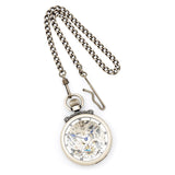 Charles Hubert Antique Chrome Finish Brass Skeleton Pocket Watch