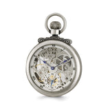 Charles Hubert Antique Chrome Finish Brass Skeleton Pocket Watch
