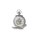 Charles Hubert Antique Chrome Finish Skeleton Pocket Watch
