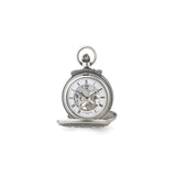 Charles Hubert Antique Chrome Finish Skeleton Pocket Watch