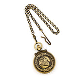 Charles Hubert Antique Gold Finish Steam Engine Pocket Watch