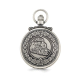 Charles Hubert Antique Chrome Finish Steam Engine Pocket Watch