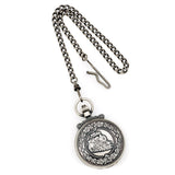 Charles Hubert Antique Chrome Finish Steam Engine Pocket Watch
