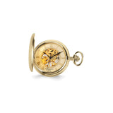 Charles Hubert Gold Finish Brass Skeleton Pocket Watch