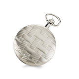 Charles Hubert Chrome Finish Brass Basketweave Pocket Watch