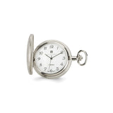 Charles Hubert Chrome Finish Brass Basketweave Pocket Watch