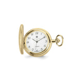 Charles Hubert Gold Finish Brass Basketweave Pocket Watch