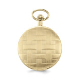 Charles Hubert Gold Finish Brass Basketweave Pocket Watch