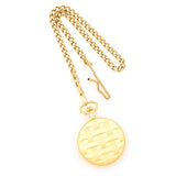 Charles Hubert Gold Finish Brass Basketweave Pocket Watch