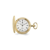 Charles Hubert Gold Finish Brass Basketweave Pocket Watch