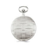 Charles Hubert Chrome Finish Brass Basketweave Pocket Watch