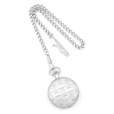 Charles Hubert Chrome Finish Brass Basketweave Pocket Watch