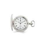 Charles Hubert Chrome Finish Brass Basketweave Pocket Watch