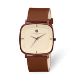 Charles Hubert Brown IP-pltd Champagne Dial Quartz Watch