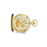 Charles Hubert IP-pltd Stnlss Stl Skeleton Dial Pocket Watch
