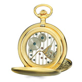 Charles Hubert IP-pltd Stnlss Stl White Dial Pocket Watch
