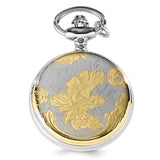 Charles Hubert Two-tone Floral Design Pendant Watch