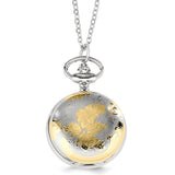 Charles Hubert Two-tone Floral Design Pendant Watch