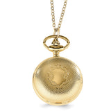 Charles Hubert Gold-finish Quilted Design Pendant Watch