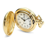 Charles Hubert Gold-finish Quilted Design Pendant Watch