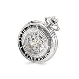 Charles Hubert Chrome-finish Skeleton Case Pocket Watch