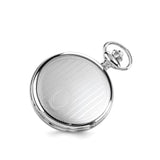 Charles Hubert Stainless Steel Stripe Design Pocket Watch