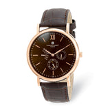 Mens Charles Hubert Stainless Leather Band 46mm Watch