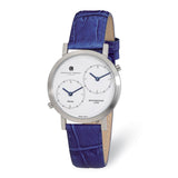 Mens Charles Hubert Stainless Leather Band 37mm Dual Time Watch