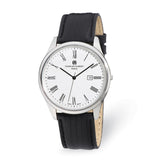 Mens Charles Hubert Stainless Leather Band 43mm Watch