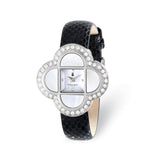 Ladies Charles Hubert Stainless Black Leather Band 36x36mm Watch