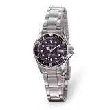 Ladies Charles Hubert Solid Stainless Steel Black Dial Watch