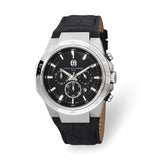 Mens Charles Hubert Stainless Steel Chrono Black Dial Solar-powered Watch