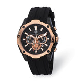 Mens Charles Hubert Stainless Steel Chronograph Black Dial Watch