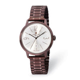 Mens Charles Hubert Stainless Steel Brown IP-plated Silver Dial Watch