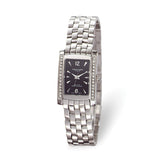 Ladies Charles Hubert Solid Stainless Steel Black Dial 20x25mm Watch