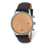 Charles Hubert Mens Stainless Steel Light Orange Dial Dual Time Watch