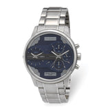 Charles Hubert Stainless Chronograph Dual Time Blue Dial Watch