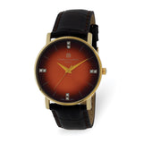 Charles Hubert Mens Stainless Steel Orange Dial Watch