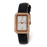 Charles Hubert Ladies Rose IP-plated Stainless White Dial Watch