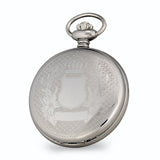 Charles Hubert Stainless Case w/Floral Shield Skeleton Pocket Watch