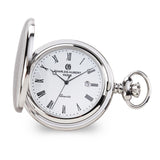 Charles Hubert Stainless Striped Case w/Engraving Area Pocket Watch