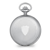 Charles Hubert Stainless Striped Case w/Shield Skeleton Pocket Watch