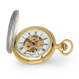 Charles Hubert 2-tone Ribbon & Shield Skeleton Dial Pocket Watch