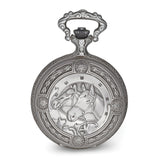 Charles Hubert Antique Chrome Finish 2 Horses Pocket Watch