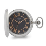 Charles Hubert Chrome Finish Grey Dial Quartz Pocket Watch