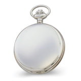 Charles Hubert Chrome Finish Blue Dial Quartz Pocket Watch