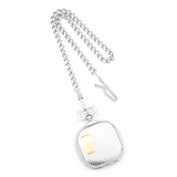 Charles Hubert Gold-finish Two-tone Chrome Square Pocket Watch