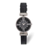 Charles Hubert Ladies Stainless Steel Black Dial Watch